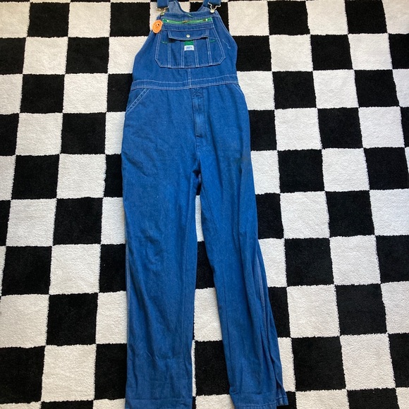 Liberty Overalls Denim Green Detail - Picture 2 of 6
